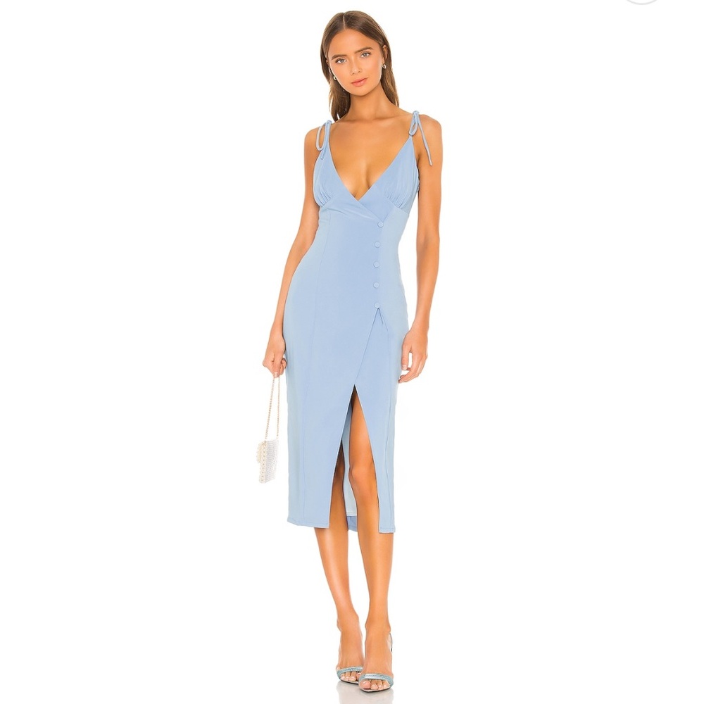 Camila Coelho Light Blue Midi Dress
